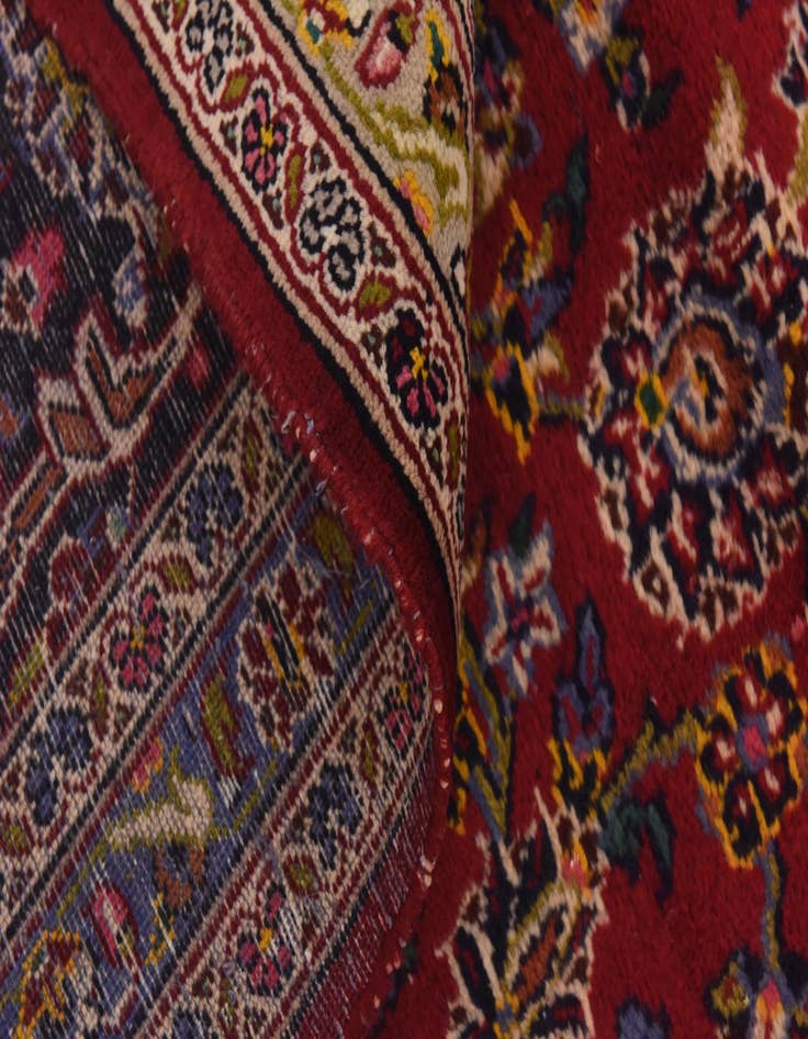 Detail image of  9' 6 x 13' 6  Hand Knotted Kashan Persian Wool Rug