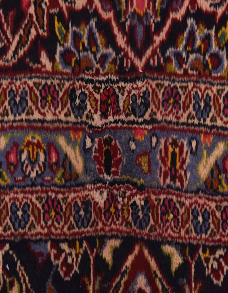 Detail image of  9' 6 x 13' 6  Hand Knotted Kashan Persian Wool Rug