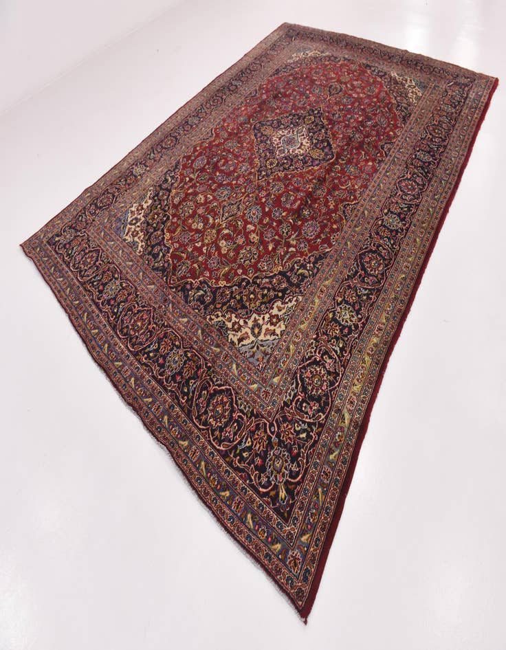 Detail image of  9' 6 x 13' 6  Hand Knotted Kashan Persian Wool Rug