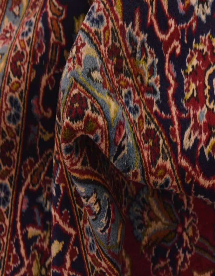 Detail image of  9' 9 x 12' 9  Hand Knotted Kashan Persian Wool Rug