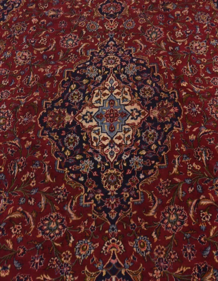 Detail image of  9' 9 x 12' 9  Hand Knotted Kashan Persian Wool Rug