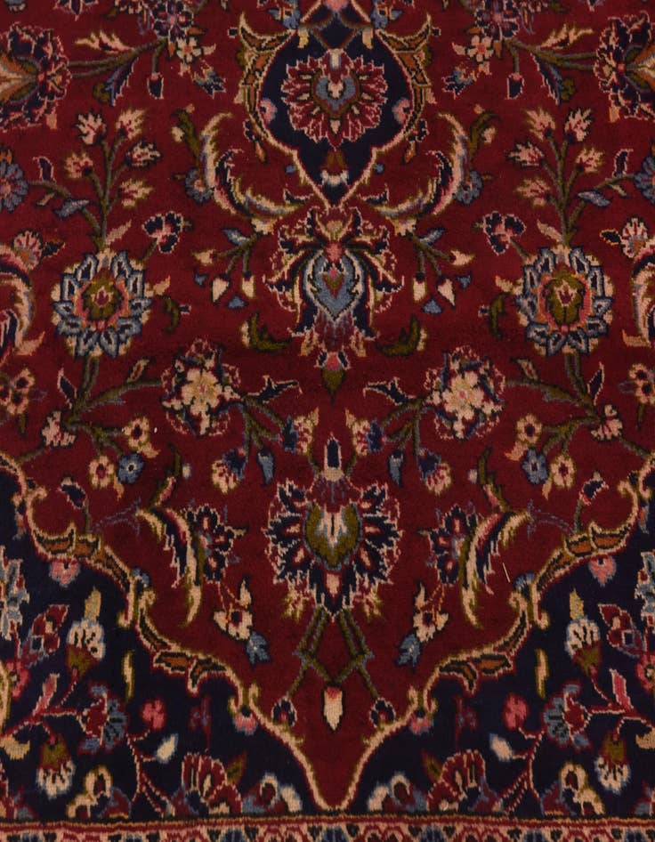 Detail image of  9' 9 x 12' 9  Hand Knotted Kashan Persian Wool Rug