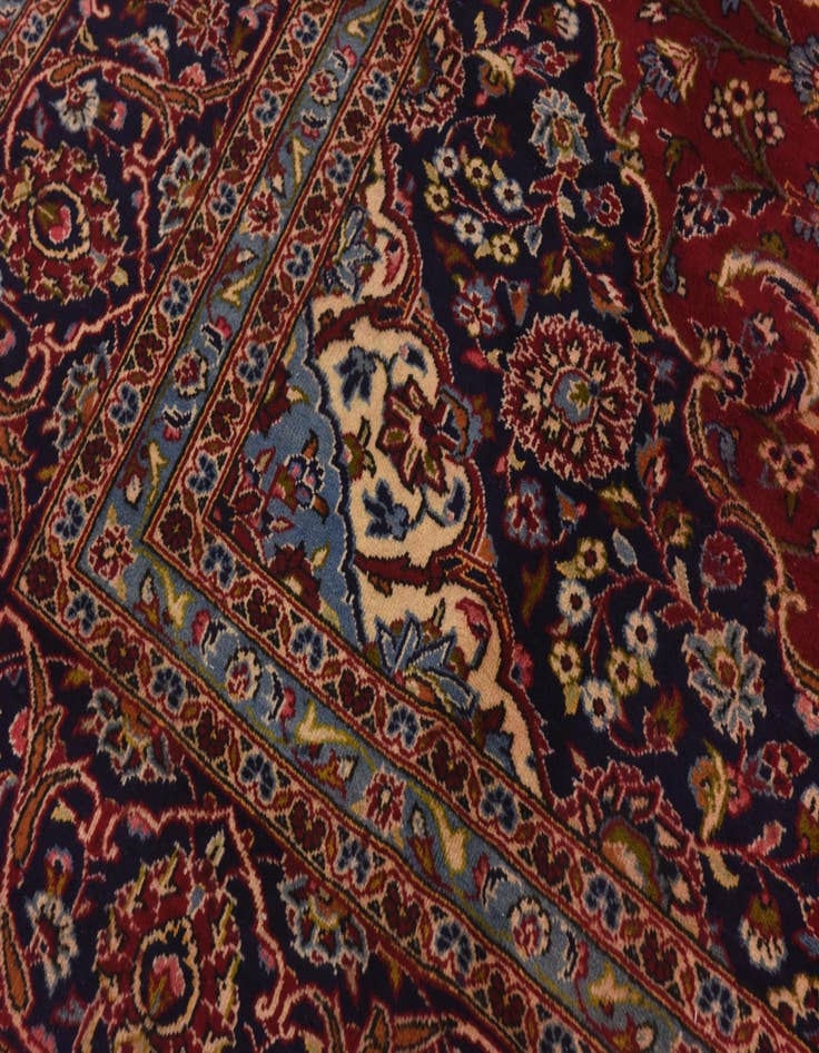 Detail image of  9' 9 x 12' 9  Hand Knotted Kashan Persian Wool Rug