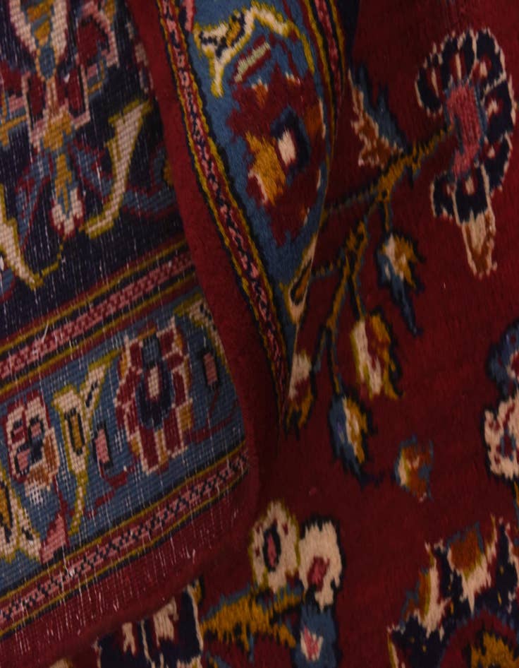 Detail image of  9' 10 x 13' 6  Hand Knotted Kashan Persian Wool Rug