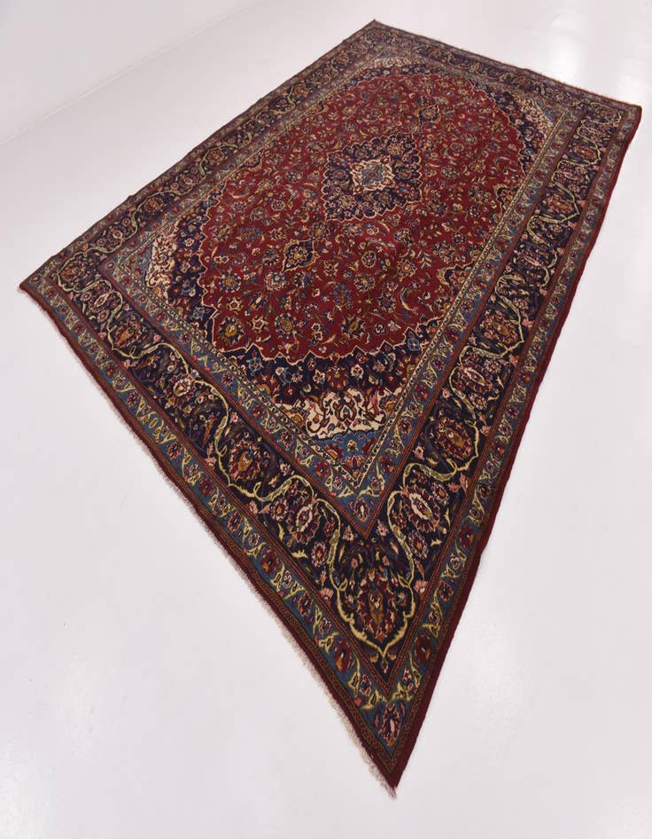 Detail image of  9' 10 x 13' 6  Hand Knotted Kashan Persian Wool Rug