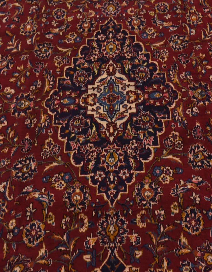 Detail image of  9' 10 x 13' 6  Hand Knotted Kashan Persian Wool Rug