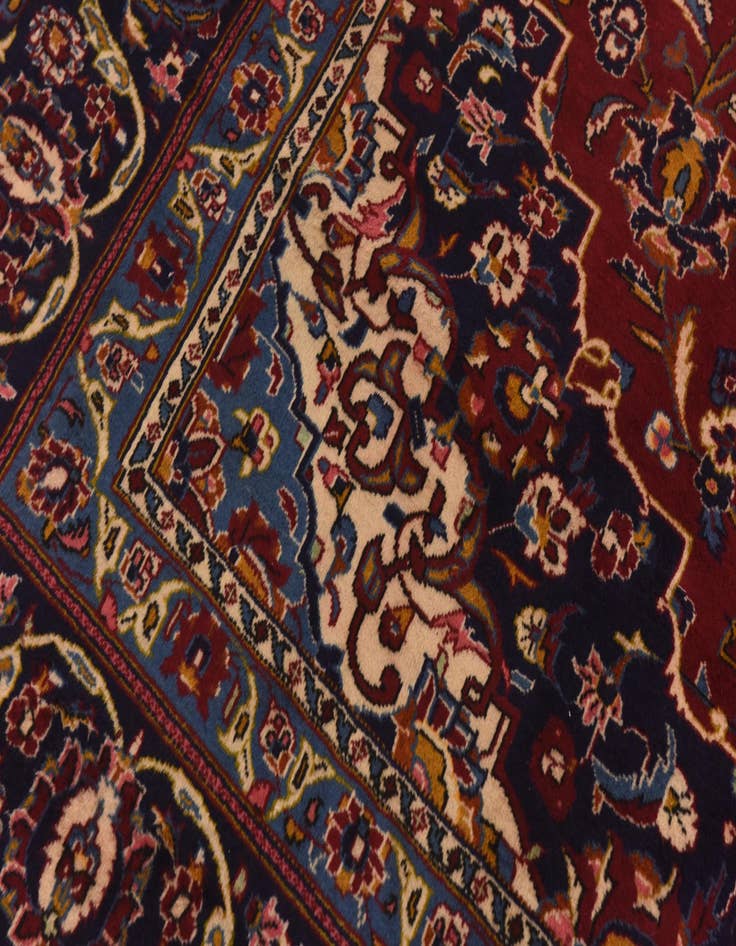 Detail image of  9' 10 x 13' 6  Hand Knotted Kashan Persian Wool Rug
