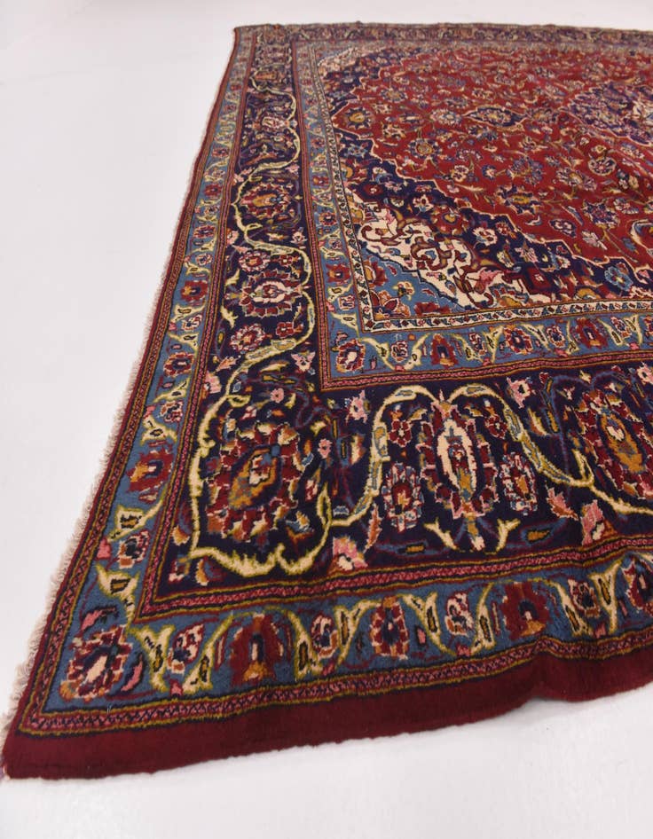 Detail image of  9' 10 x 13' 6  Hand Knotted Kashan Persian Wool Rug