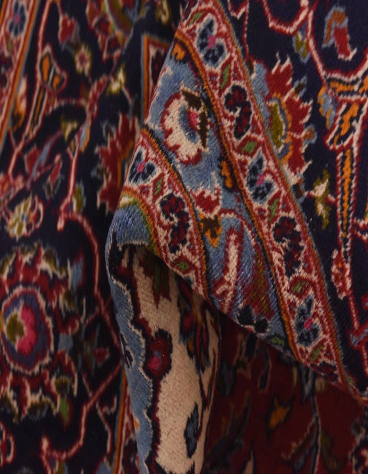 Detail image of  9' 10 x 13'  Hand Knotted Kashan Persian Wool Rug