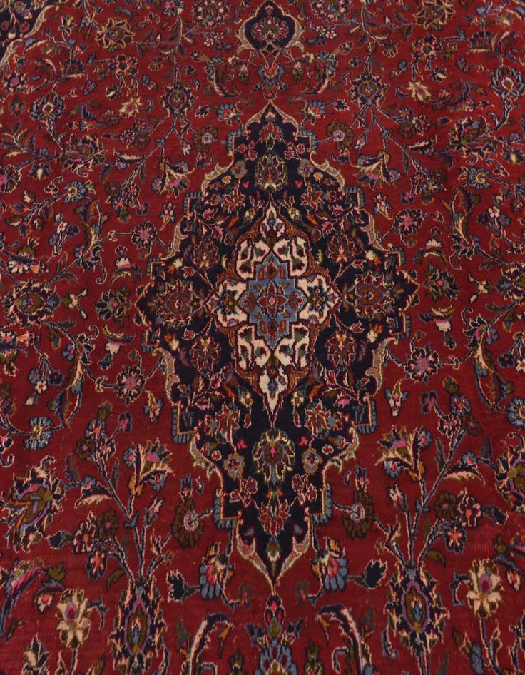 Detail image of  9' 10 x 13'  Hand Knotted Kashan Persian Wool Rug