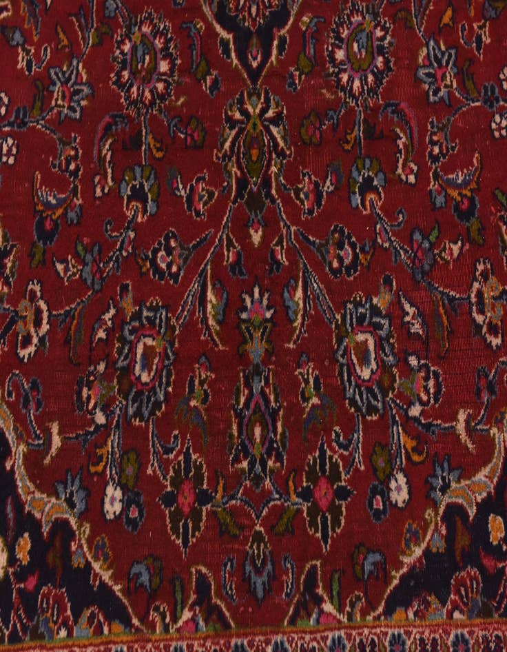 Detail image of  9' 10 x 13'  Hand Knotted Kashan Persian Wool Rug