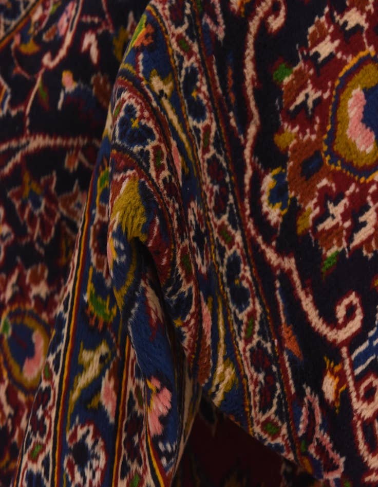 Detail image of  9' 7 x 12' 10  Hand Knotted Kashan Persian Wool Rug