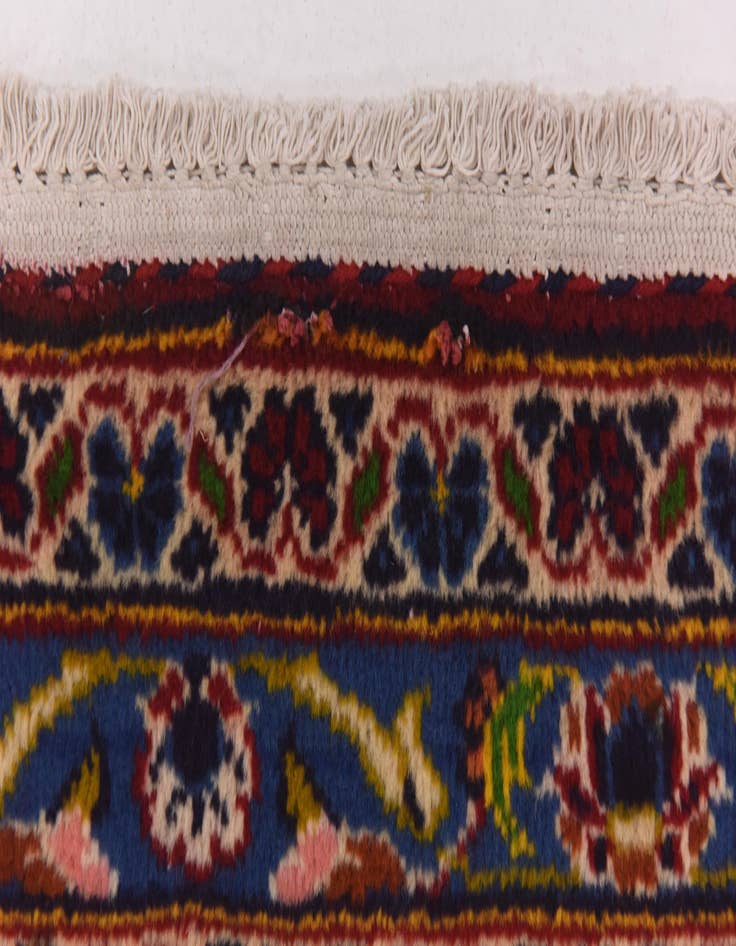 Detail image of  9' 7 x 12' 10  Hand Knotted Kashan Persian Wool Rug