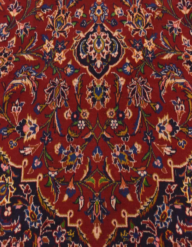 Detail image of  9' 7 x 12' 10  Hand Knotted Kashan Persian Wool Rug