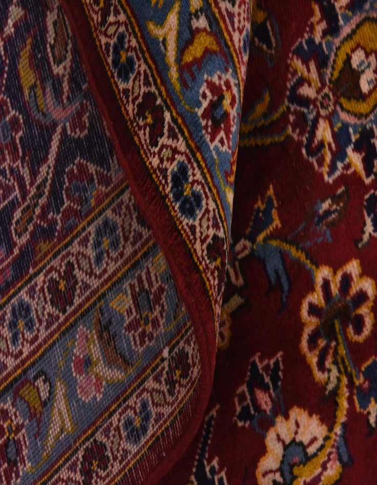 Detail image of  9' 7 x 12' 10  Hand Knotted Kashan Persian Wool Rug
