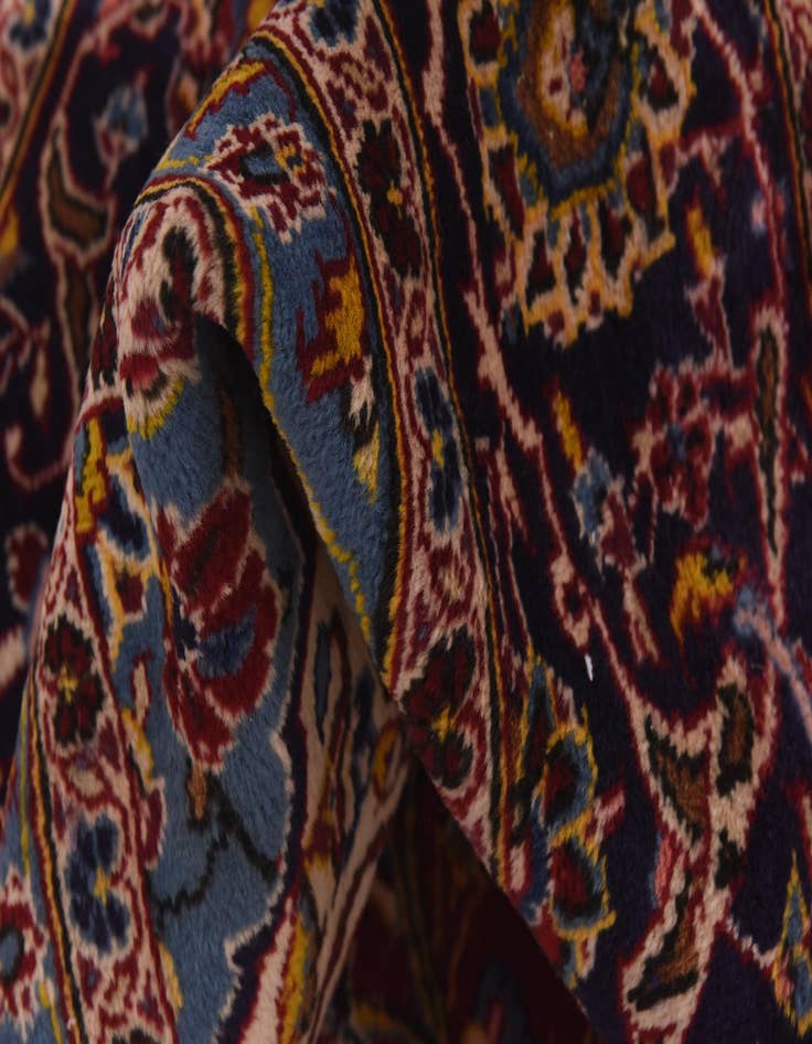 Detail image of  9' 7 x 12' 10  Hand Knotted Kashan Persian Wool Rug