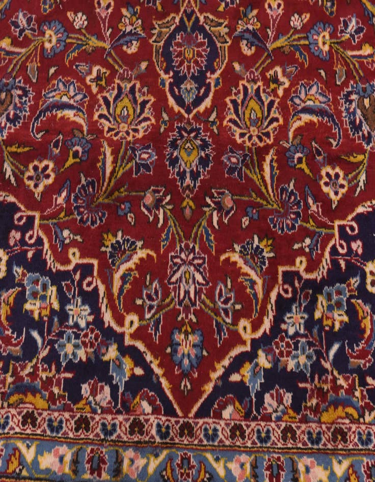 Detail image of  9' 7 x 12' 10  Hand Knotted Kashan Persian Wool Rug
