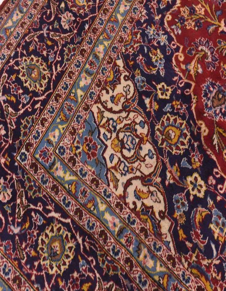Detail image of  9' 7 x 12' 10  Hand Knotted Kashan Persian Wool Rug