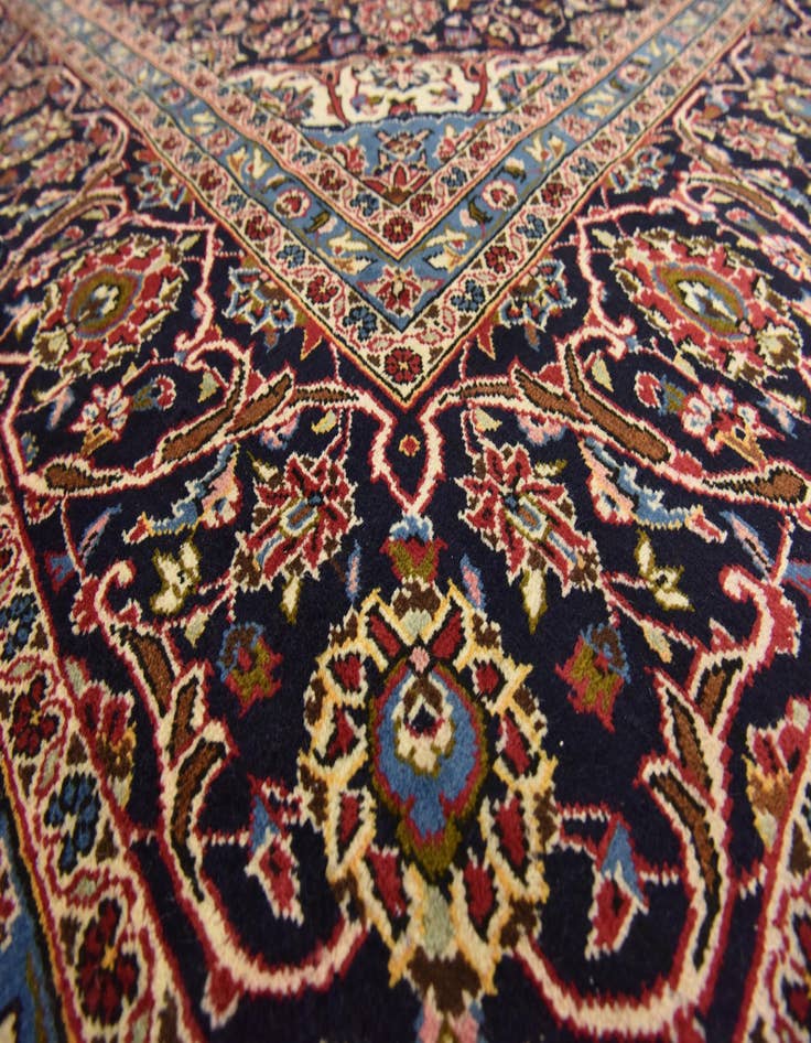 Detail image of  9' 9 x 13' 3  Hand Knotted Kashan Persian Wool Rug