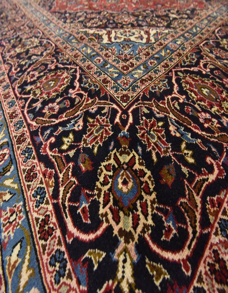 Detail image of  9' 9 x 13' 3  Hand Knotted Kashan Persian Wool Rug