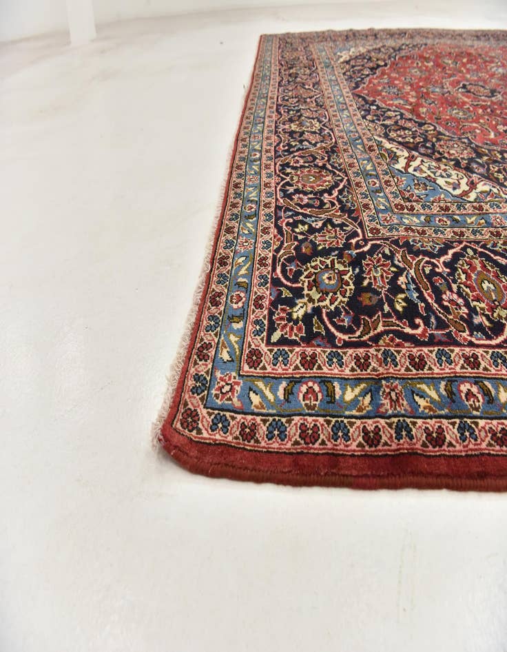 Detail image of  9' 9 x 13' 3  Hand Knotted Kashan Persian Wool Rug