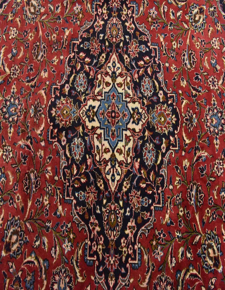 Detail image of  9' 9 x 13' 3  Hand Knotted Kashan Persian Wool Rug