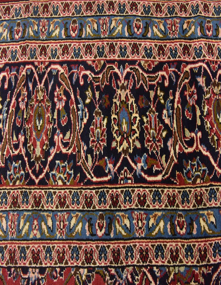 Detail image of  9' 9 x 13' 3  Hand Knotted Kashan Persian Wool Rug