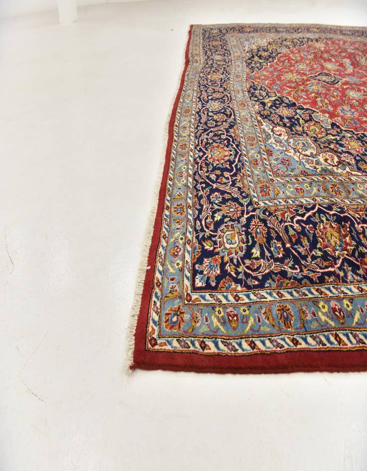 Detail image of  9' 6 x 13' 5  Hand Knotted Kashan Persian Wool Rug