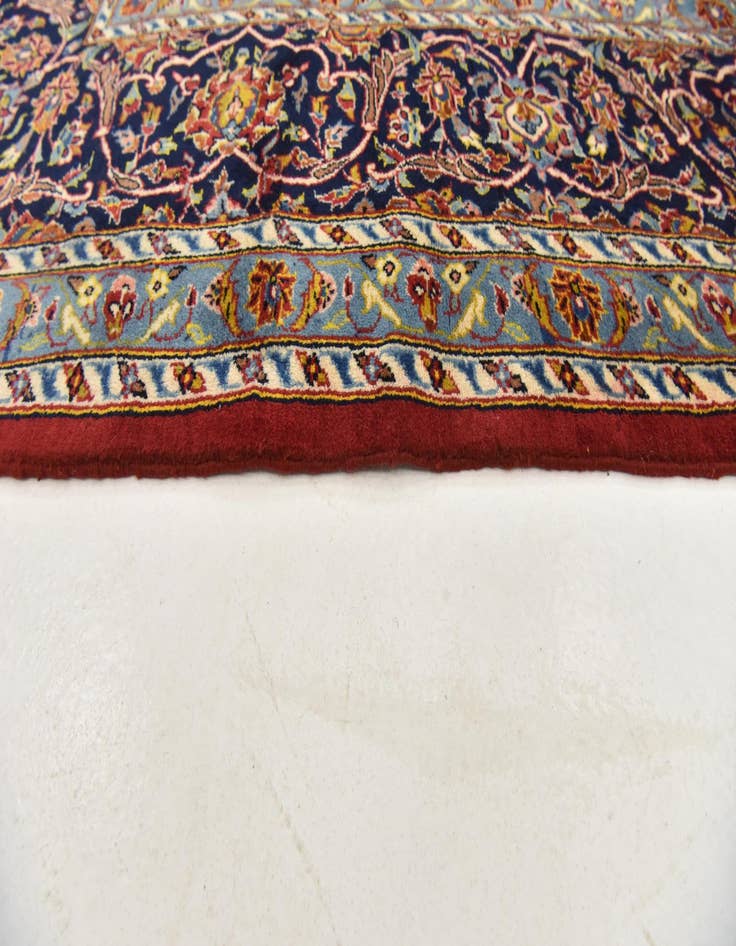 Detail image of  9' 6 x 13' 5  Hand Knotted Kashan Persian Wool Rug