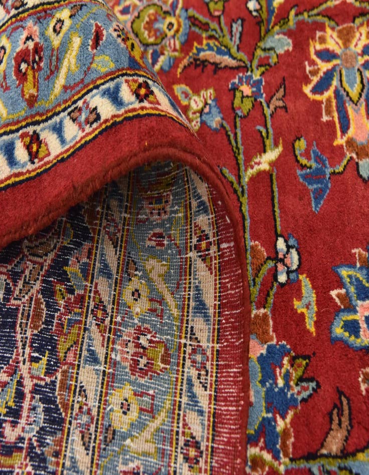 Detail image of  9' 6 x 13' 5  Hand Knotted Kashan Persian Wool Rug