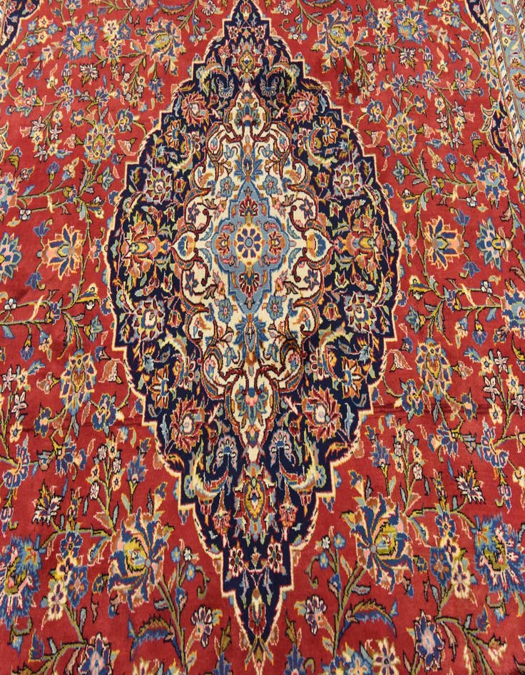 Detail image of  9' 6 x 13' 5  Hand Knotted Kashan Persian Wool Rug