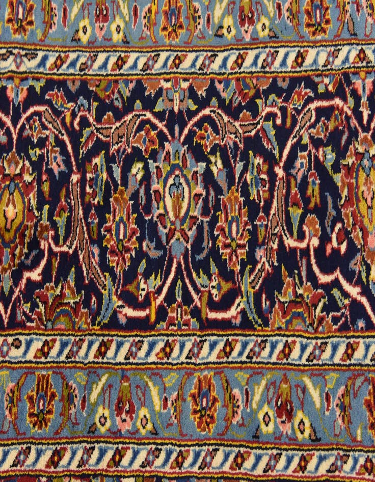 Detail image of  9' 6 x 13' 5  Hand Knotted Kashan Persian Wool Rug