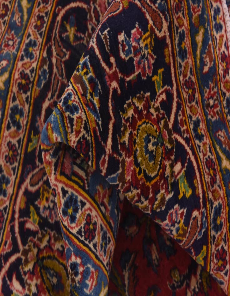 Detail image of  10' x 12' 7  Hand Knotted Kashan Persian Wool Rug