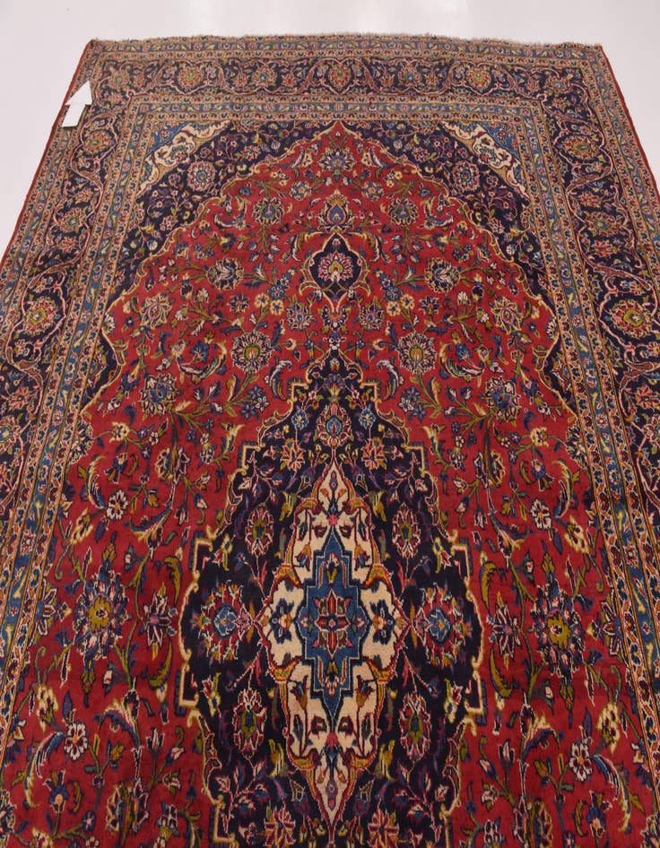 Detail image of  10' x 12' 7  Hand Knotted Kashan Persian Wool Rug