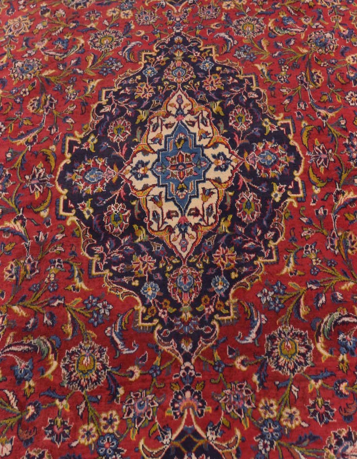 Detail image of  10' x 12' 7  Hand Knotted Kashan Persian Wool Rug