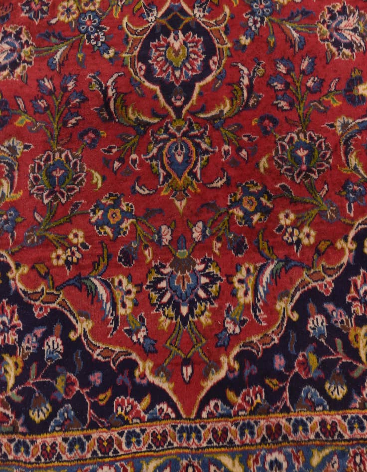 Detail image of  10' x 12' 7  Hand Knotted Kashan Persian Wool Rug