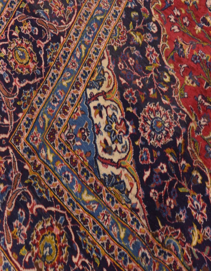 Detail image of  10' x 12' 7  Hand Knotted Kashan Persian Wool Rug
