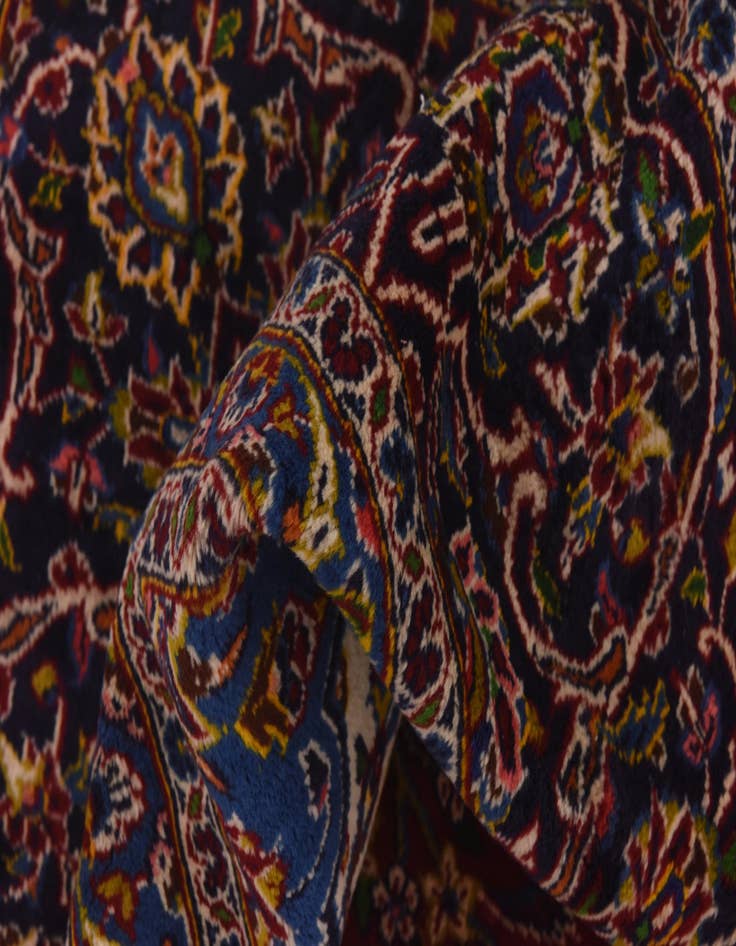 Detail image of  9' 6 x 12' 10  Hand Knotted Kashan Persian Wool Rug