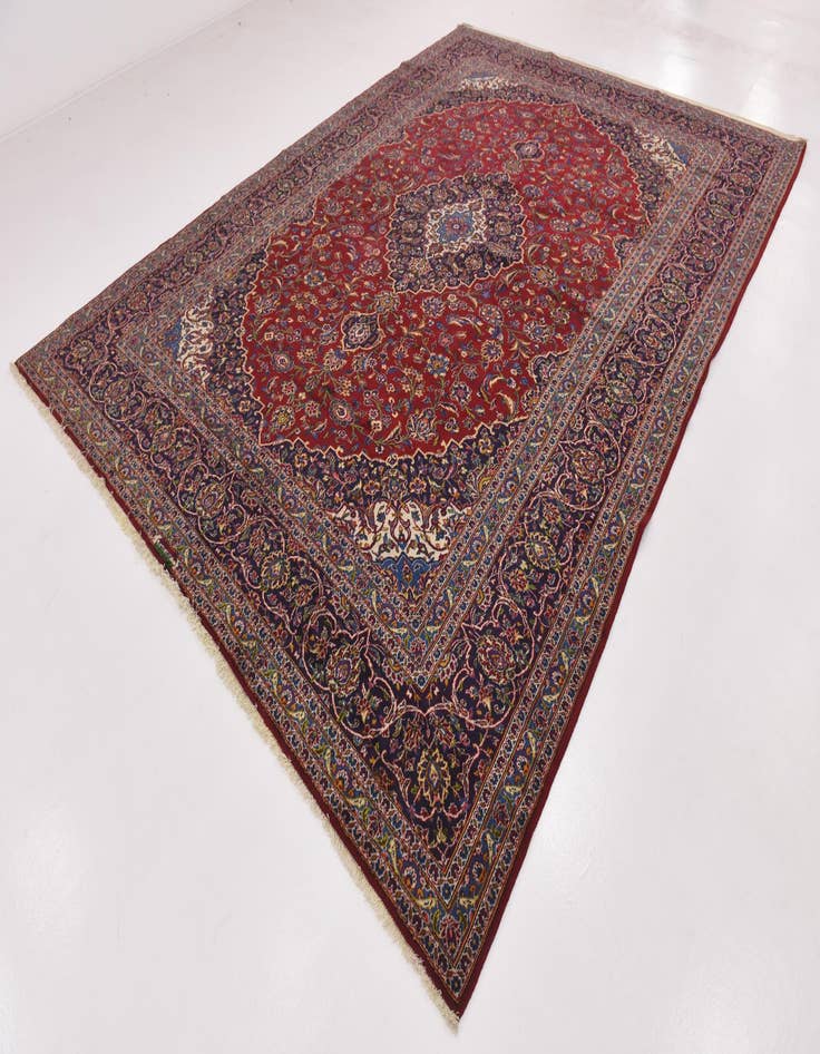 Detail image of  9' 6 x 12' 10  Hand Knotted Kashan Persian Wool Rug