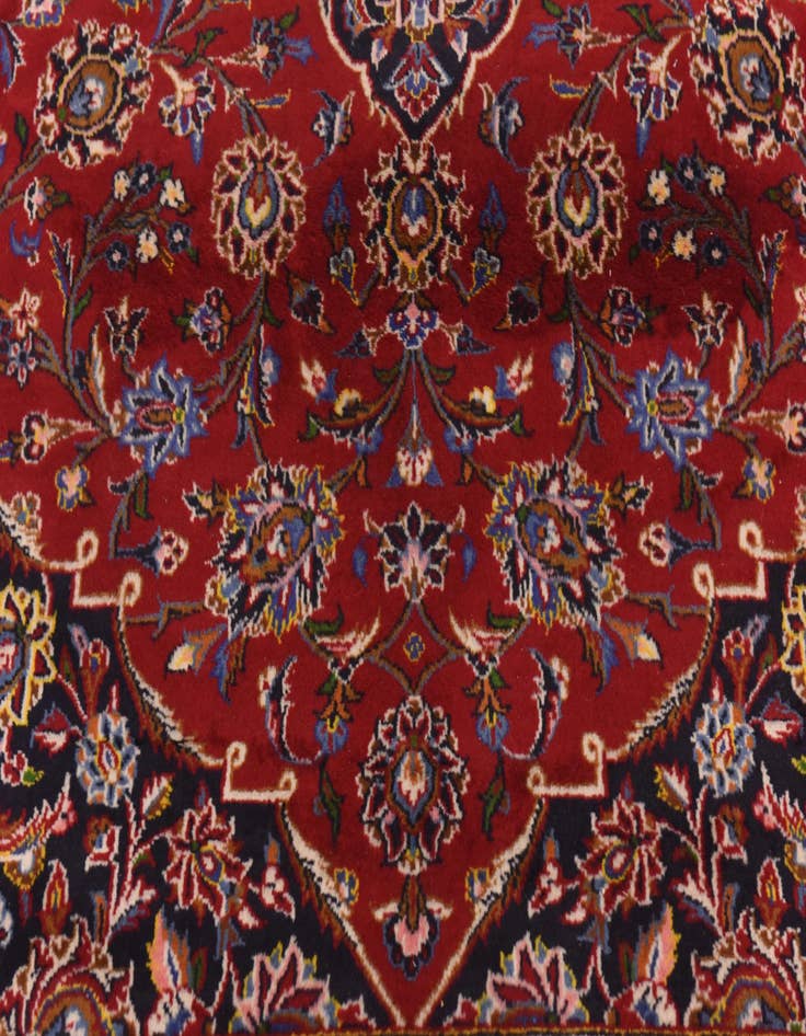 Detail image of  9' 8 x 13' 4  Hand Knotted Kashan Persian Wool Rug