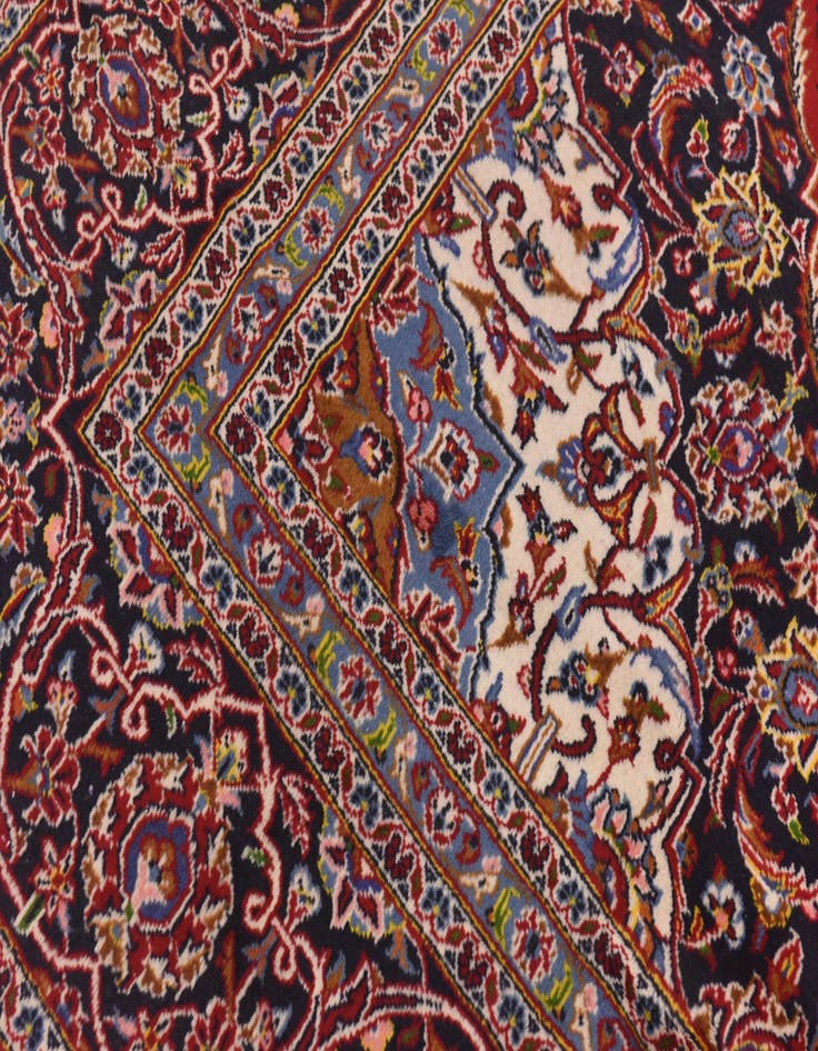 Detail image of  9' 8 x 13' 4  Hand Knotted Kashan Persian Wool Rug