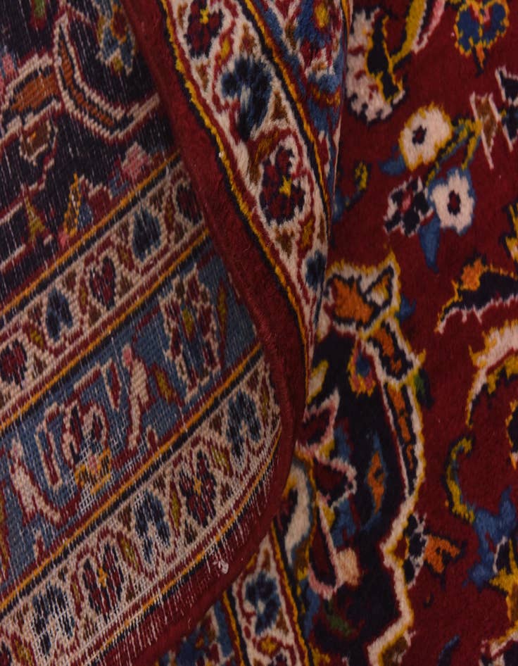 Detail image of  9' 10 x 13'  Hand Knotted Kashan Persian Wool Rug
