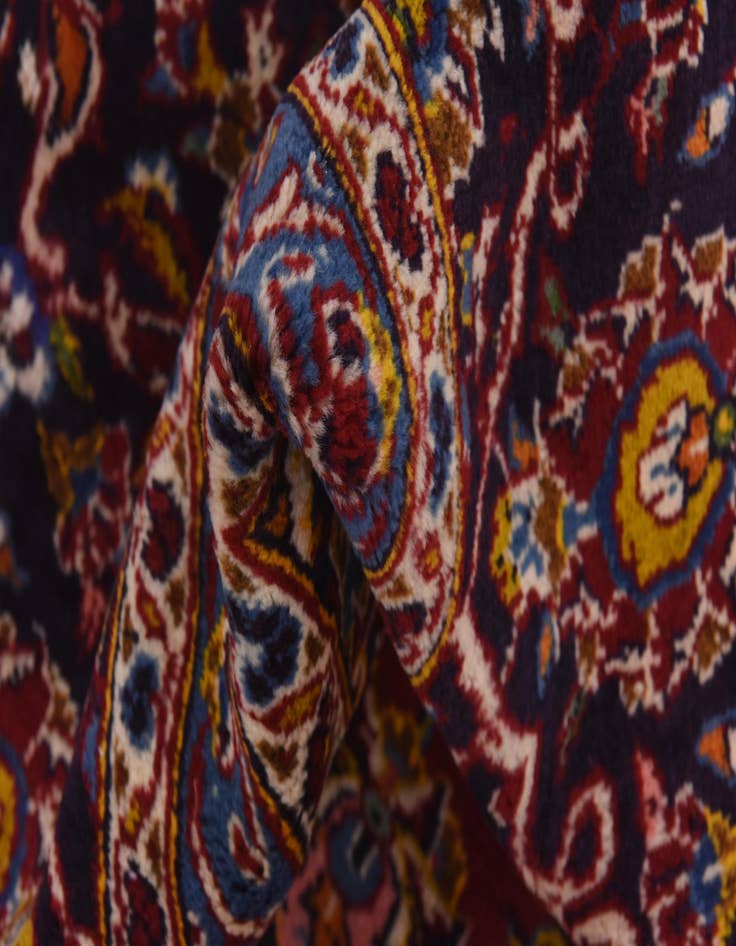 Detail image of  9' 10 x 13'  Hand Knotted Kashan Persian Wool Rug