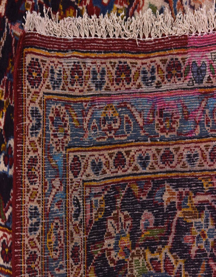 Detail image of  9' 10 x 13'  Hand Knotted Kashan Persian Wool Rug