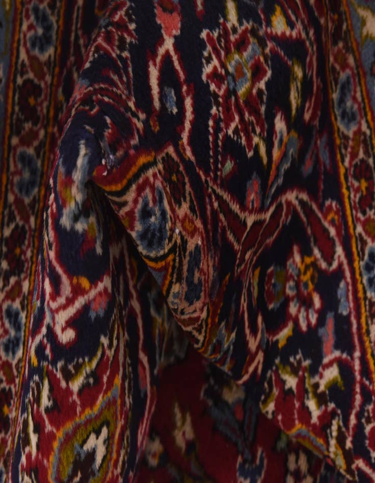 Detail image of  9' 9 x 13'  Hand Knotted Kashan Persian Wool Rug