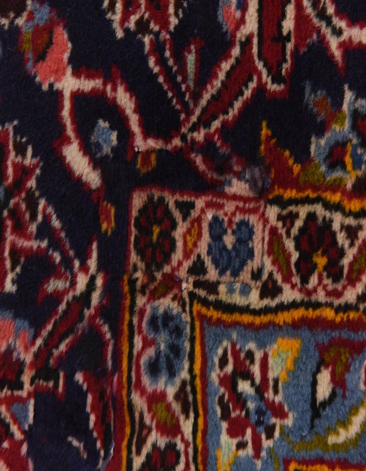 Detail image of  9' 9 x 13'  Hand Knotted Kashan Persian Wool Rug
