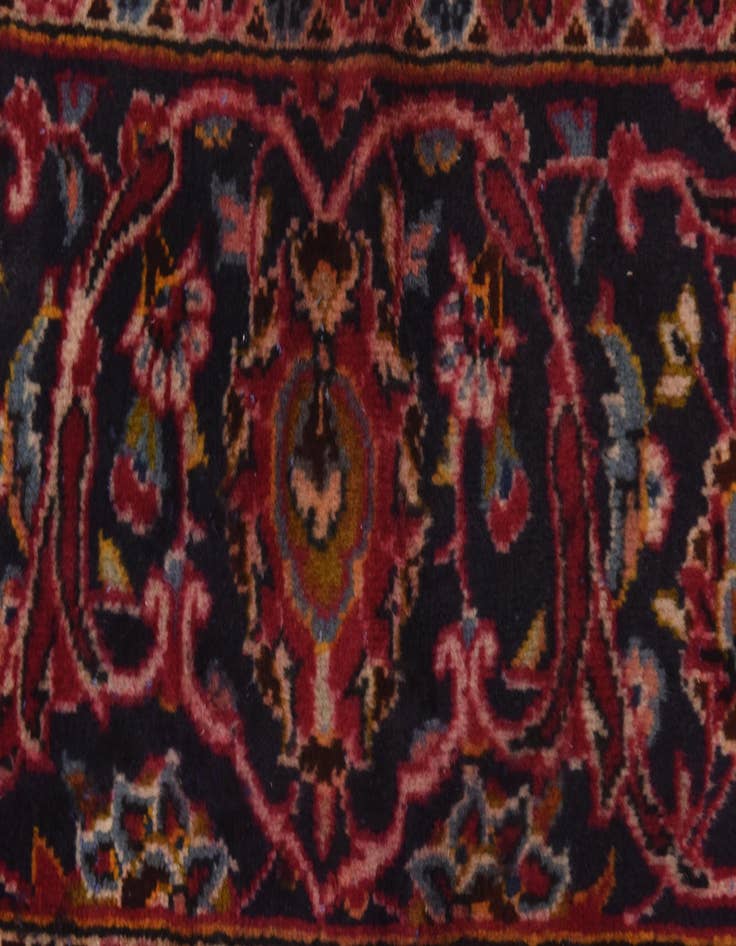 Detail image of  9' 9 x 13'  Hand Knotted Kashan Persian Wool Rug