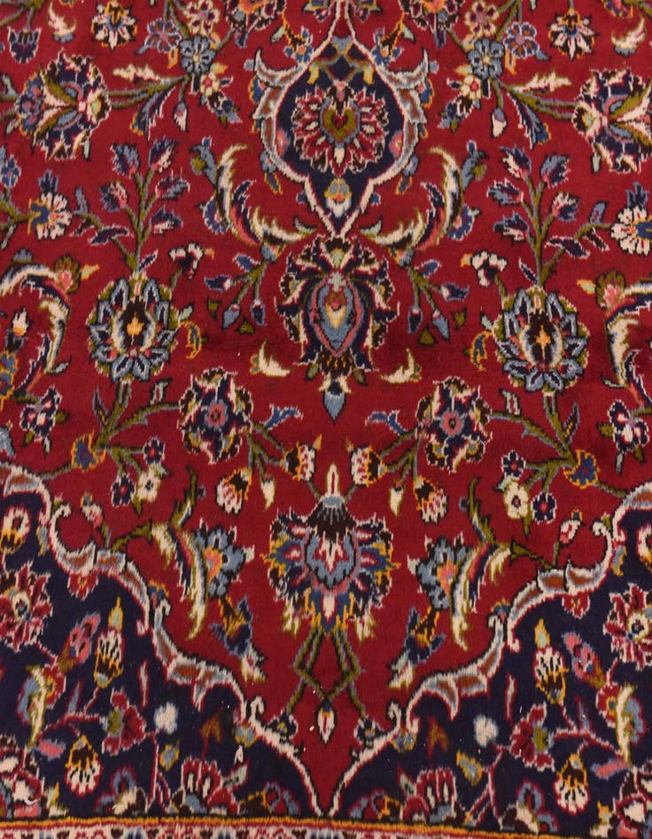 Detail image of  9' 9 x 13'  Hand Knotted Kashan Persian Wool Rug