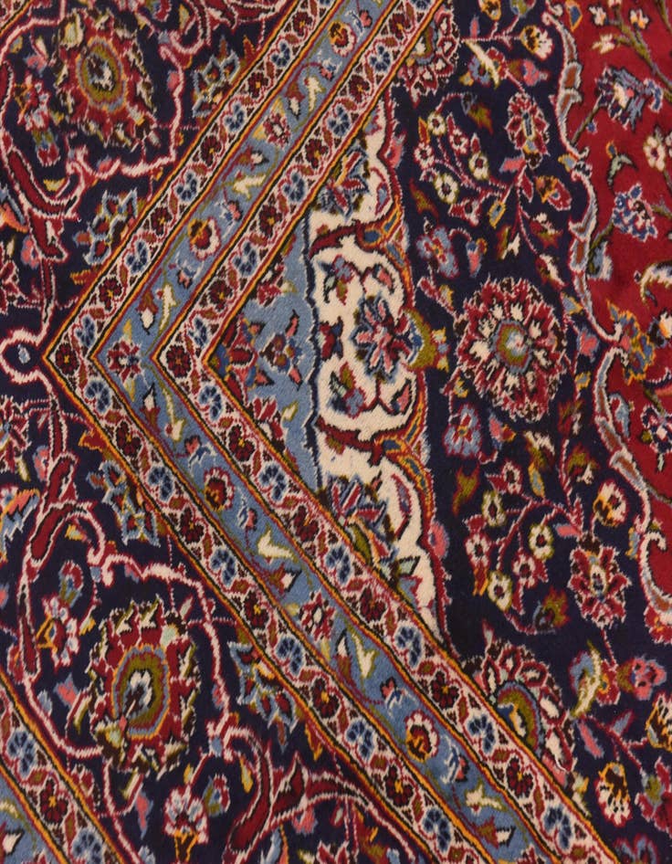 Detail image of  9' 9 x 13'  Hand Knotted Kashan Persian Wool Rug