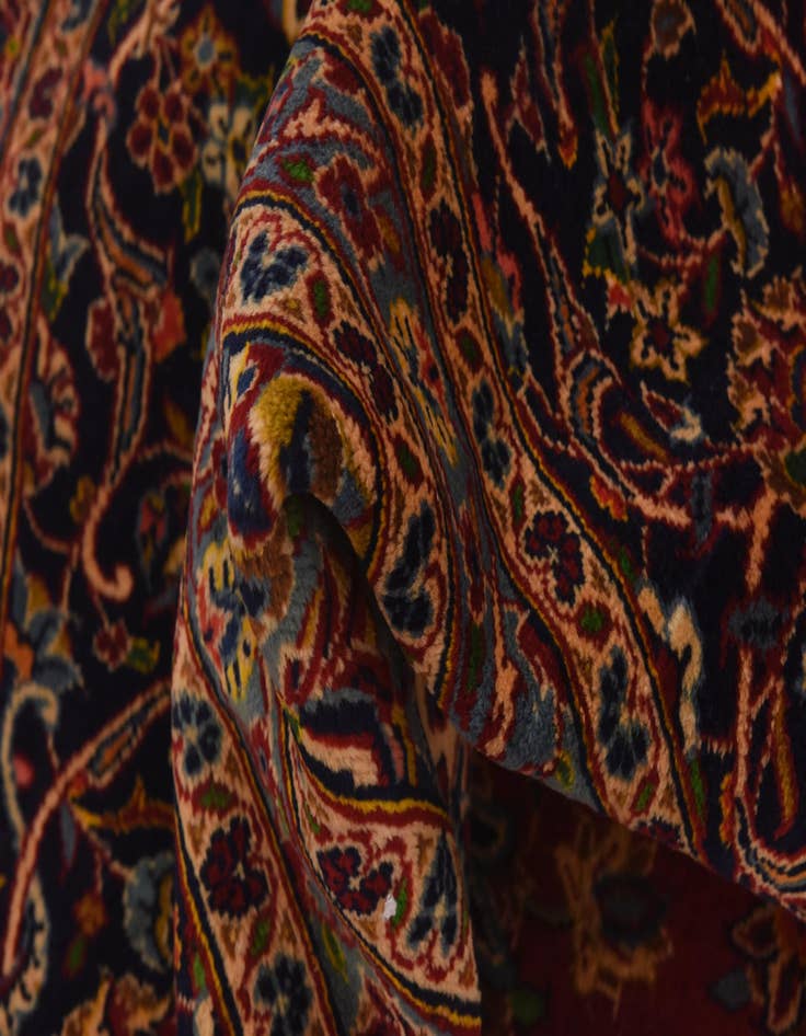 Detail image of  9' 9 x 13' 4  Hand Knotted Kashan Persian Wool Rug